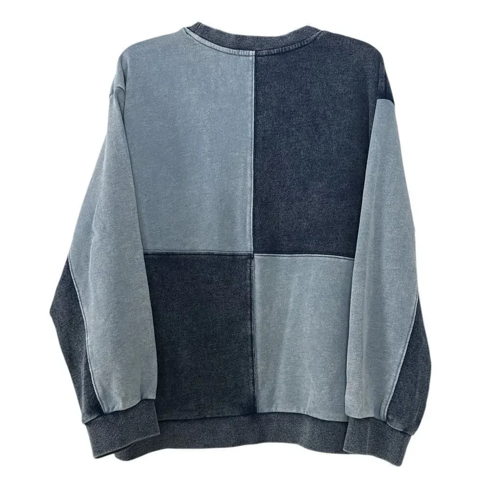 Z Supply Fair & Square Women’s Denim Crewneck Pullover Sweatshirt: Size M
